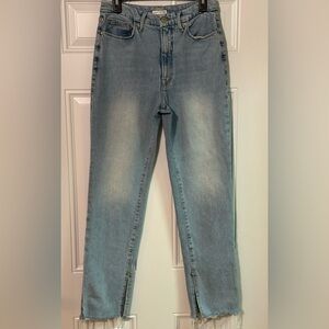Good American Women’s Side Slit Good Boy Jeans Fray Hem Size 10/30